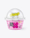 Paper Cup with Clear Plastic Dome Cap Mockup