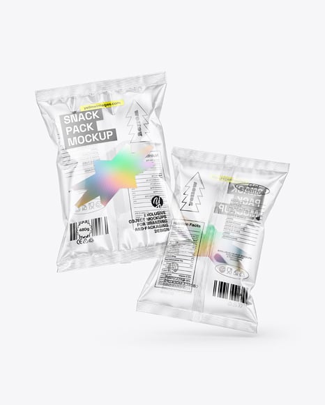 Empty Clear Plastic Snack Bags Mockup - Mockups