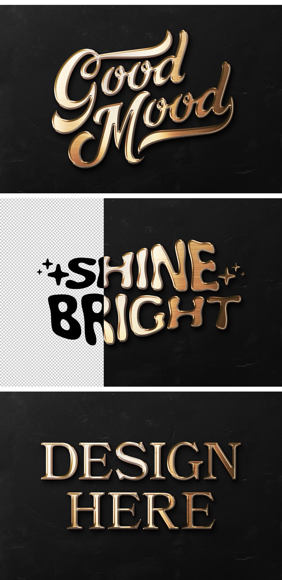 Gold Metal Text &amp; Logo Effect