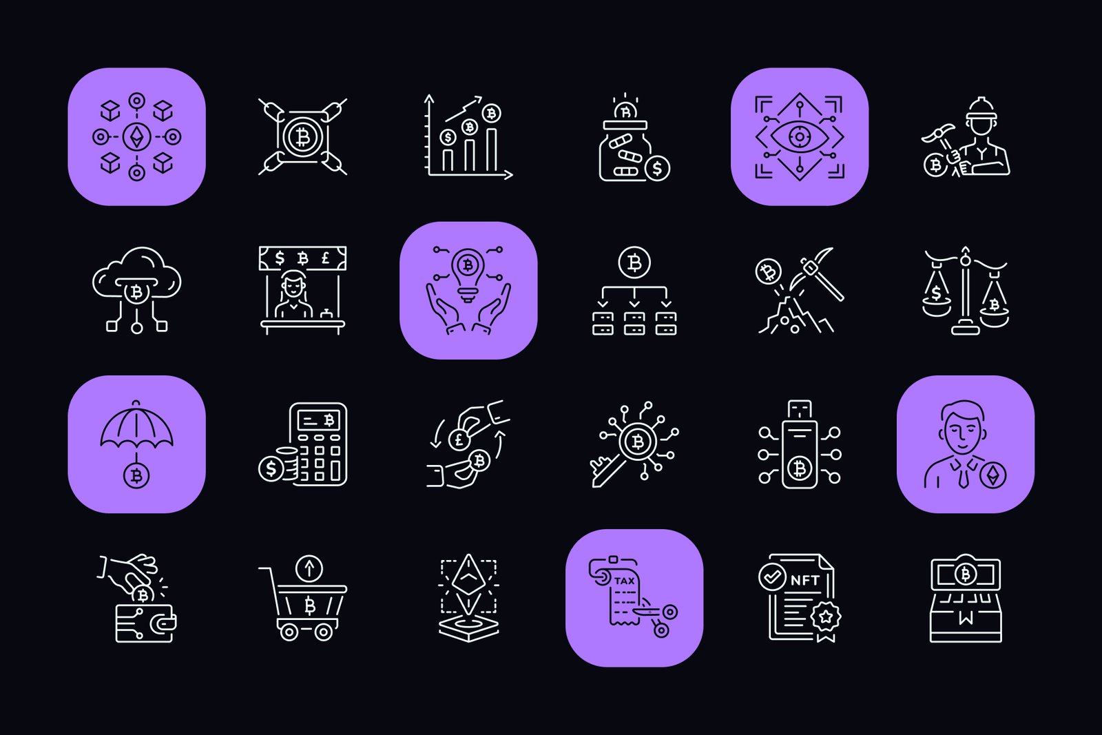 Crypto Icon Art Set