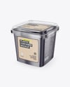 Plastic Food Container with Transparent Lid Mockup