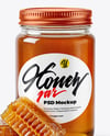 Glass Jar with Wildflower Honey Mockup