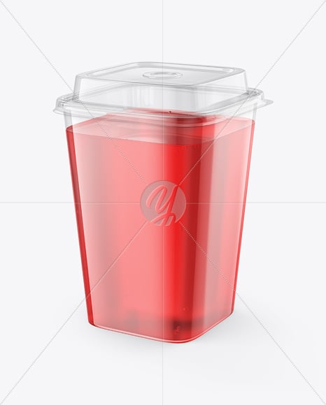 Clear Plastic Cup with Drink Mockup