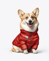 Corgi Wearing a Puffer Jacket Mockup