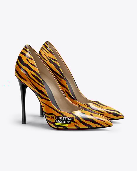 Pair of Glossy Stilettos Mockup - Mockups