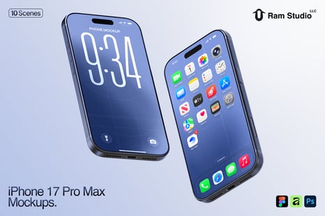 iPhone 17 Pro Max Mockup Set - Product Mockups