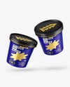 Two Matte Ice Cream Cups Mockup