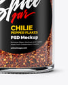 Spice Glass Jar with Chili Pepper Flakes Mockup