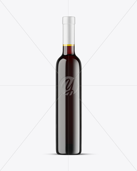 Antique Green Glass Red Wine Bottle Mockup