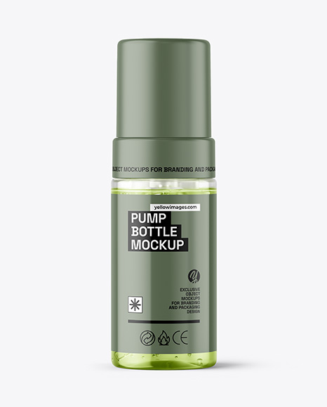 Clear Foam Pump Bottle with Box Mockup