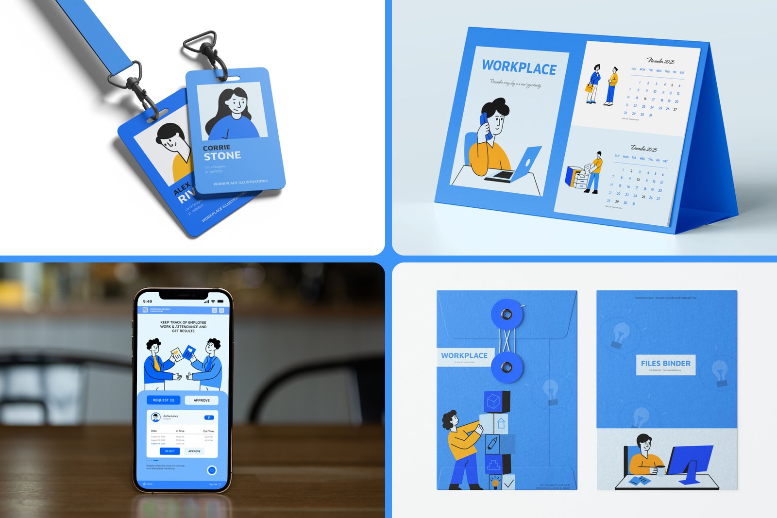 Workplace Illustrations Art Set