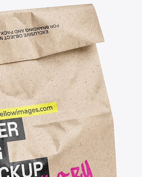Kraft Paper Food Bag with Sticker Label Mockup