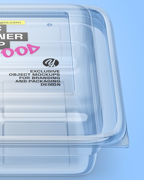 Clear Plastic Container Mockup