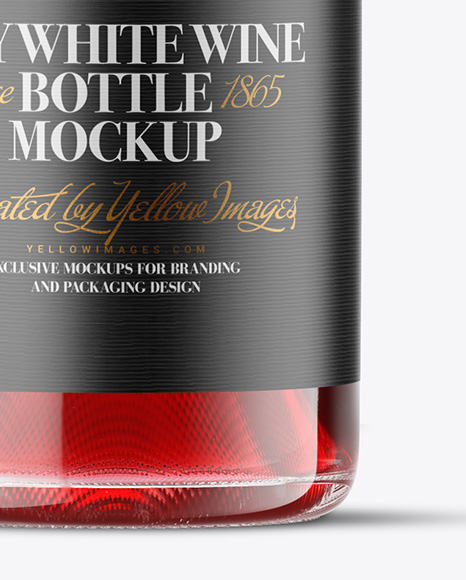 Clear Glass Red Wine Bottle Mockup