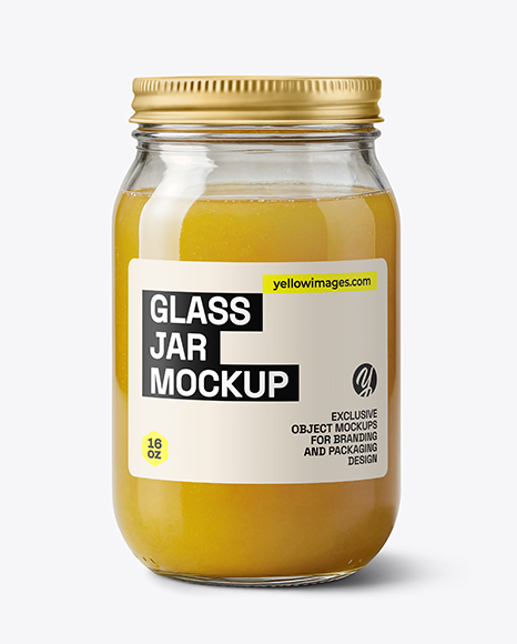 Glass Jar with Chicken Bone Broth Mockup - Packaging mockups