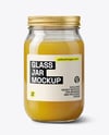 Glass Jar with Chicken Bone Broth Mockup