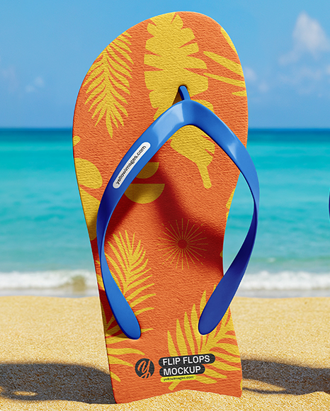 Flip-Flops on The Beach Mockup