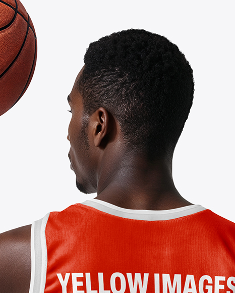 Black Man Wearing Full Basketball Kit Mockup