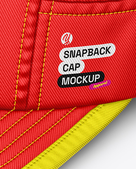 Twill Snapback Cap Mockup - Half Side View (High-Angle Shot)