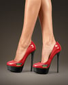 Pair of Stilettos on Woman's Legs Mockup