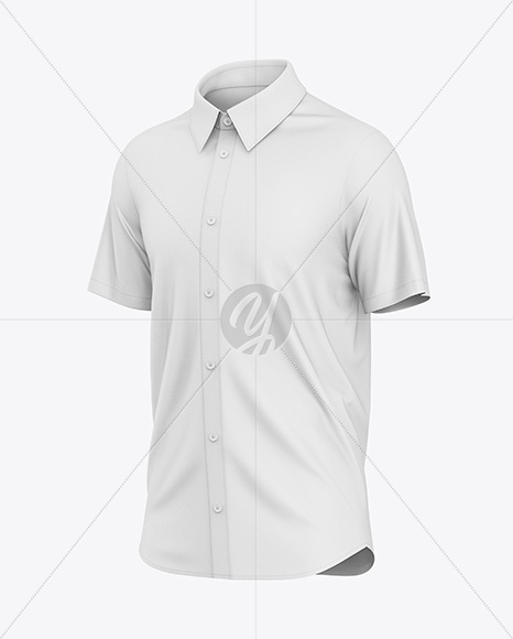 Men's Short Sleeve Shirt Mockup - Half Side View