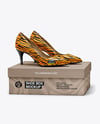 Pair of Pumps with Shoe Box Mockup