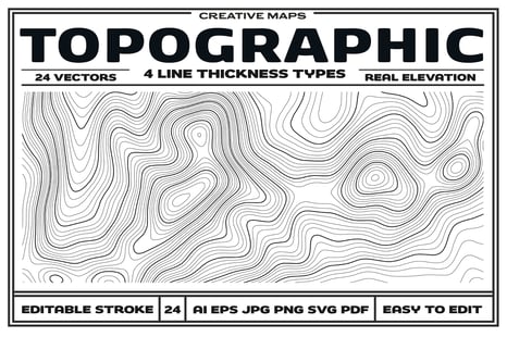 24 Topographic Maps Vector - Topographic map vector
