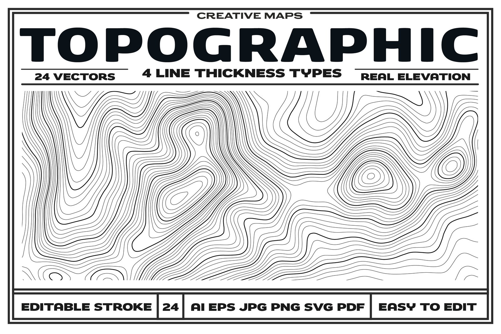 24 Topographic Maps Vector