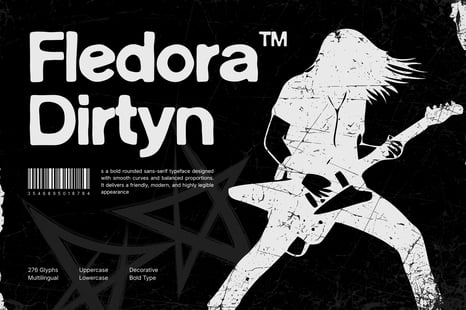 Fledora Dirty – Bold Rounded Grunge Display - Graphic Design Assets