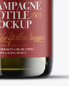 Green Glass Champagne Bottle Mockup