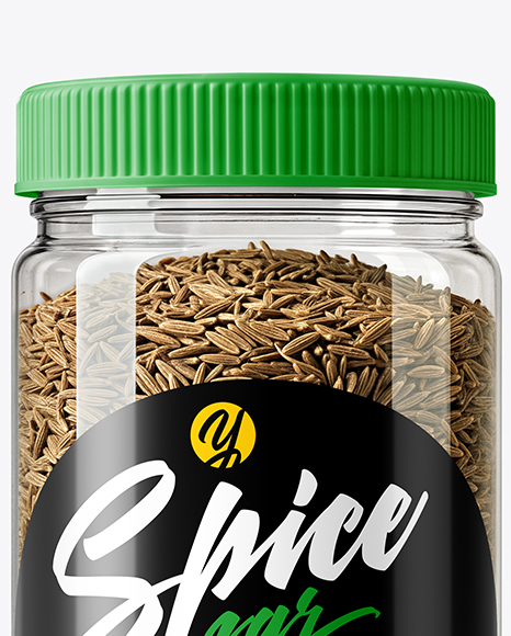 Plastic Spice Jar with Whole Cumin Mockup
