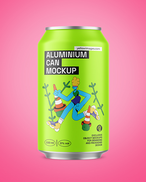 330ml Matte Aluminium Drink Can Mockup