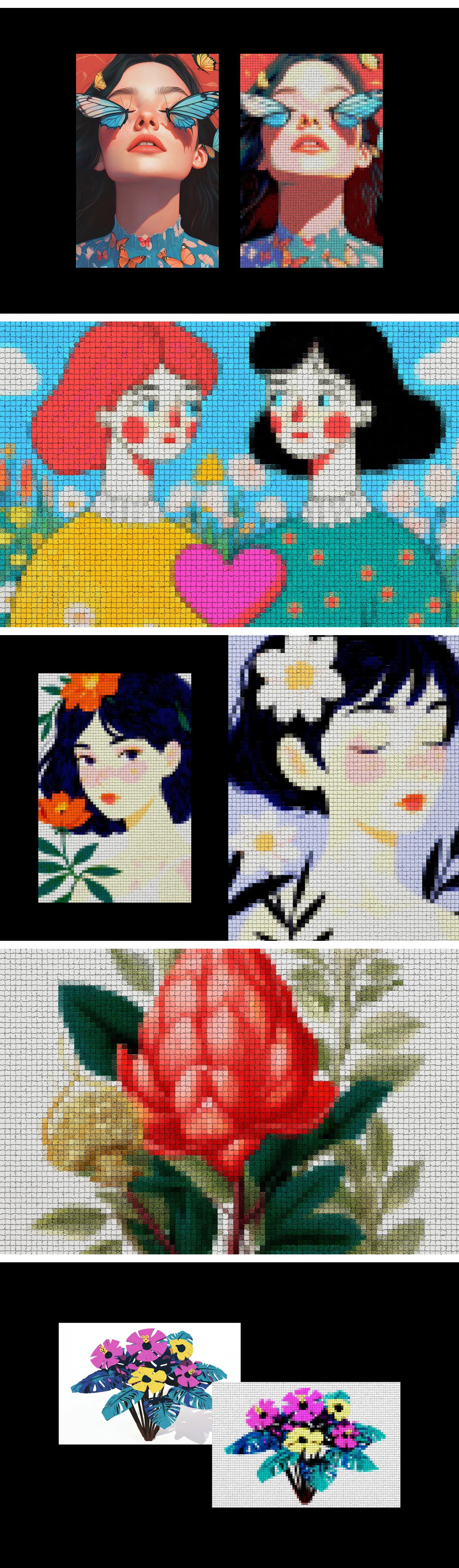 Color Mosaic Template Effect