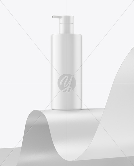 Plastic Cosmetic Bottles with Pump Cap Mockup