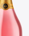 Clear Glass Pink Champagne Bottle Mockup