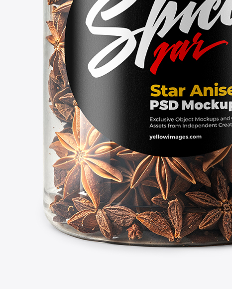 Plastic Jar with Star Anise Mockup