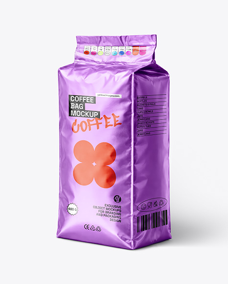 Metallic Coffee Bag Mockup