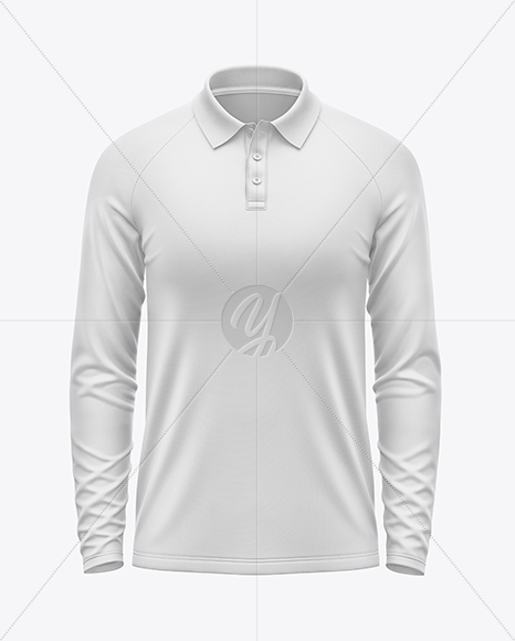 Men's Long Sleeve Raglan Polo Mockup
