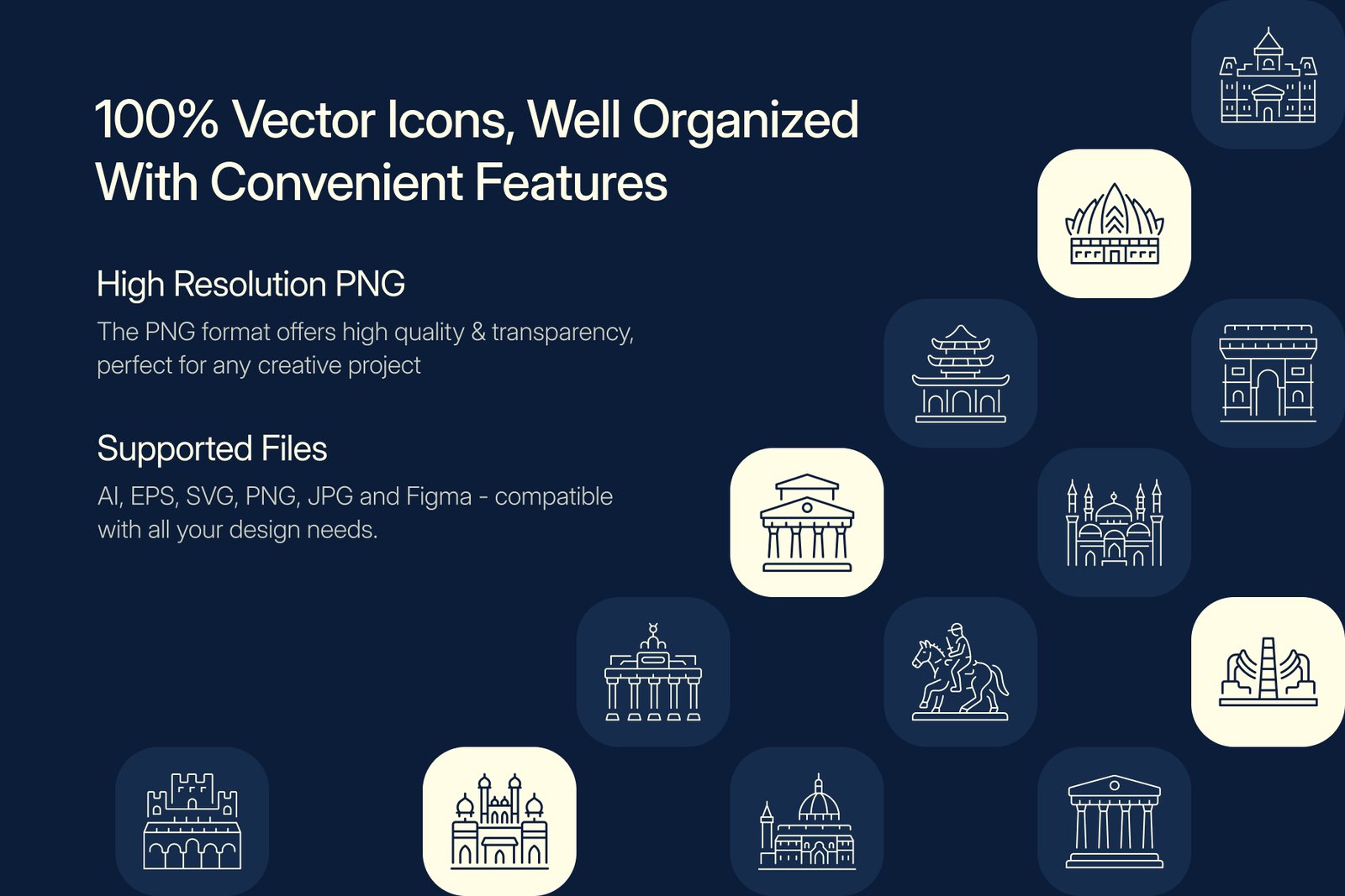 Monument Icon Art Set