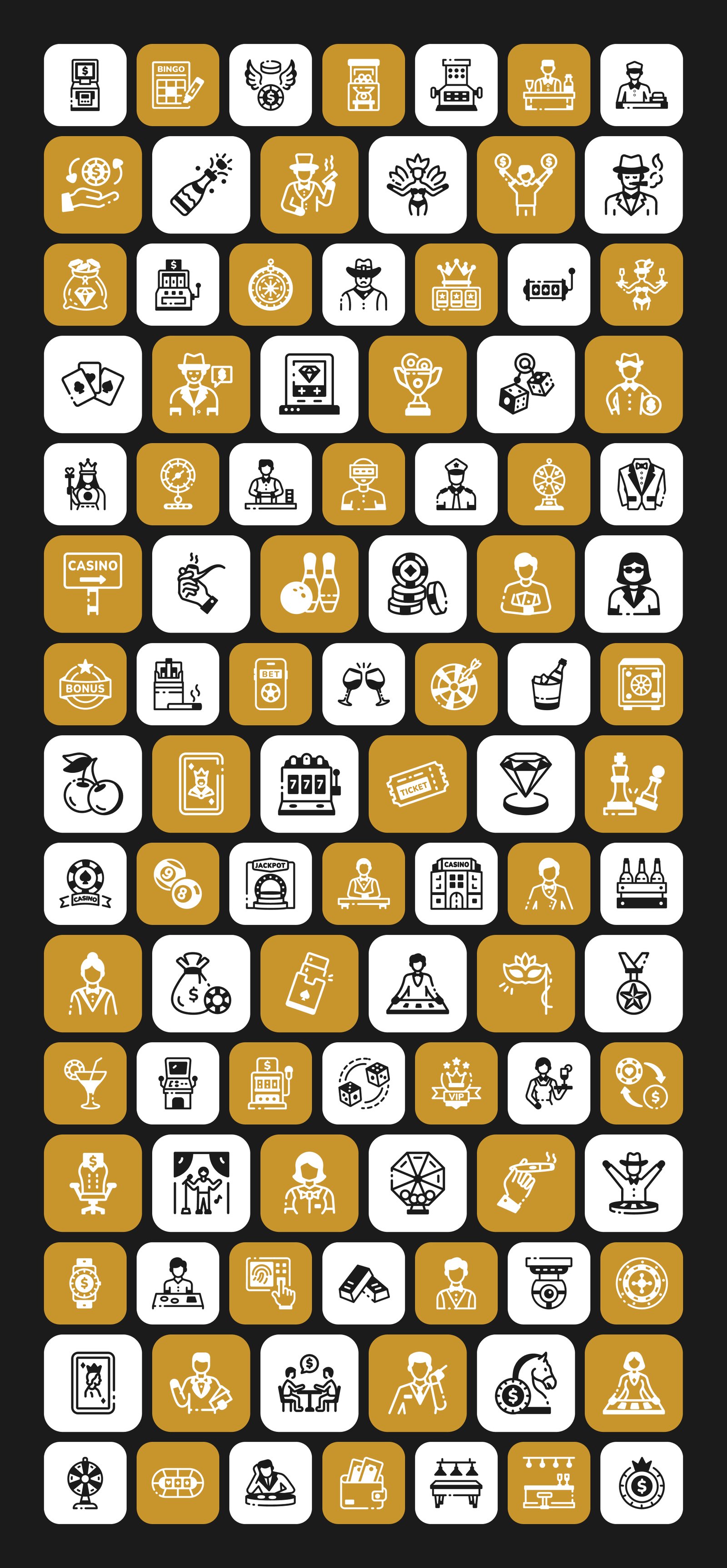 Casino and Gambling Club Icon Set