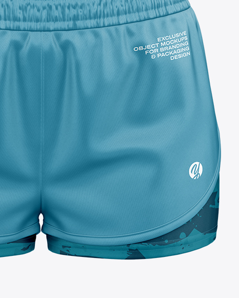 Women's Double-Layer Shorts Mockup - Front View