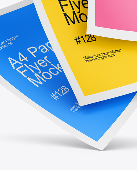 Three A4 Flyers Mockup
