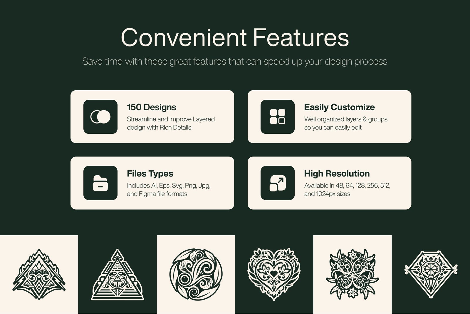 Deco Symbols and Tattoo Art Set