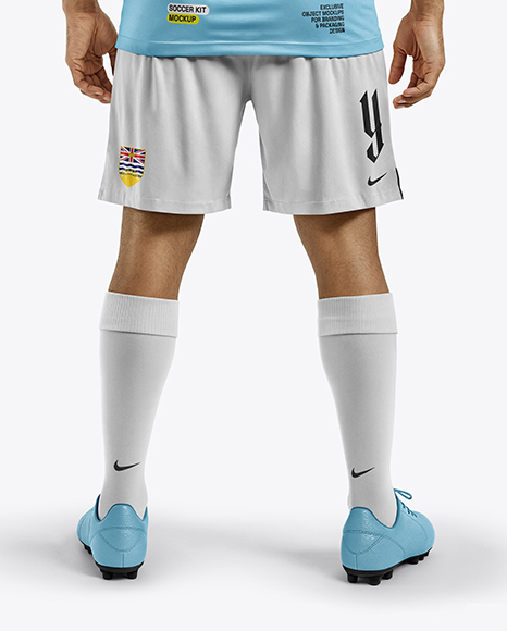 Soccer Player Wearing Jersey and Shorts Mockup