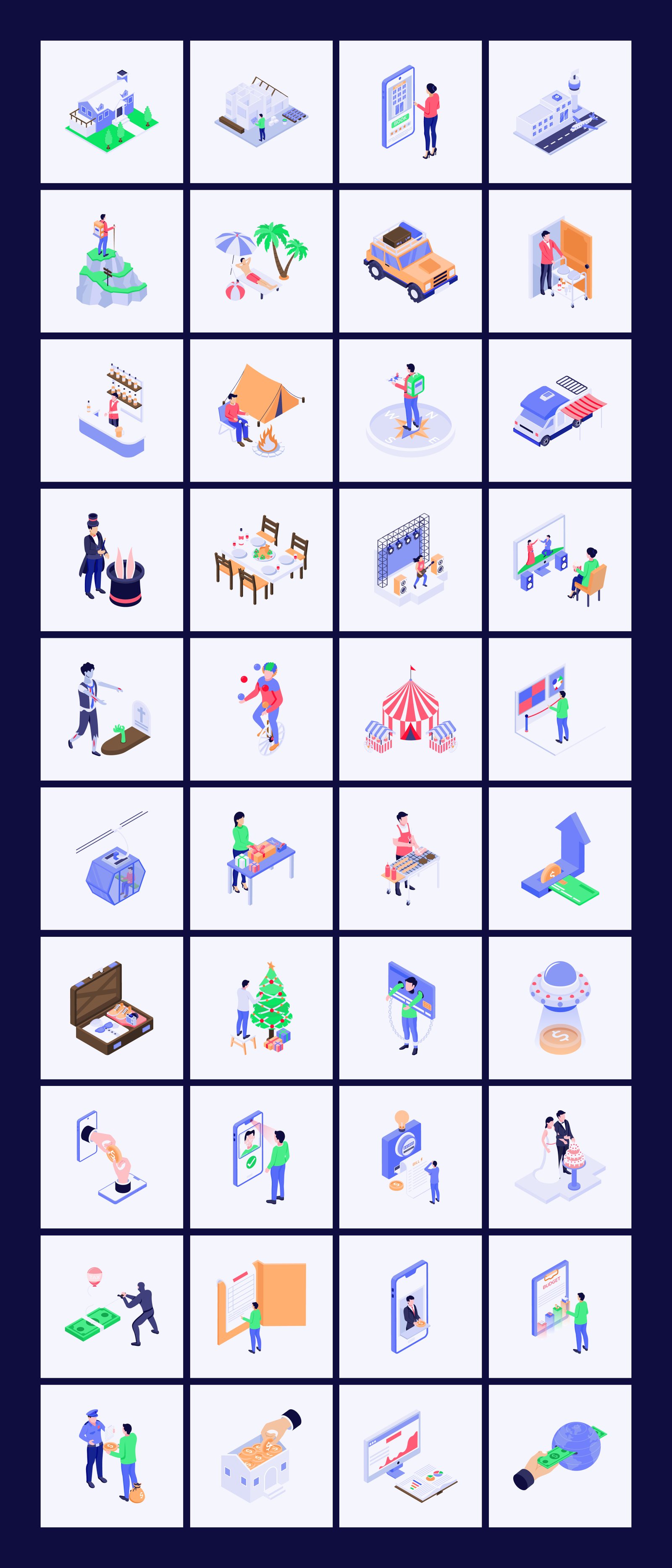 Everyday Isometric Icons Bundle