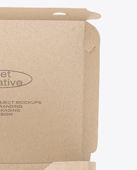 Opened Kraft Paper Food Box Mockup