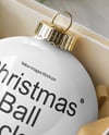 Glossy Christmas Ball in a Box Mockup