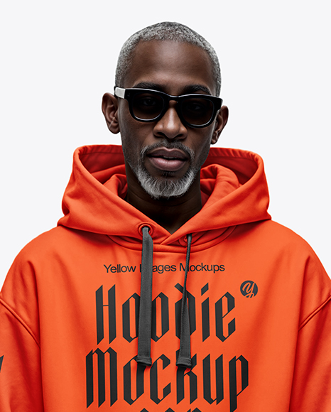 Black Man Wearing Oversize Hoodie and Sweatpants Mockup
