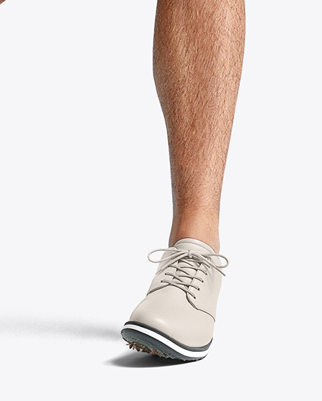 Man Wearing Golf Shirt and Shorts Mockup