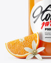Clear Glass Jar with Orange Blossom Honey Mockup